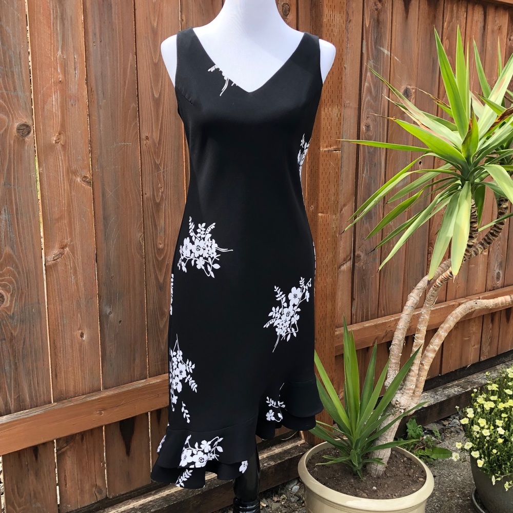Black floral cocktail Dress